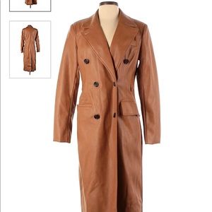 Avec Les Filles faux leather trench in Camel Size S
